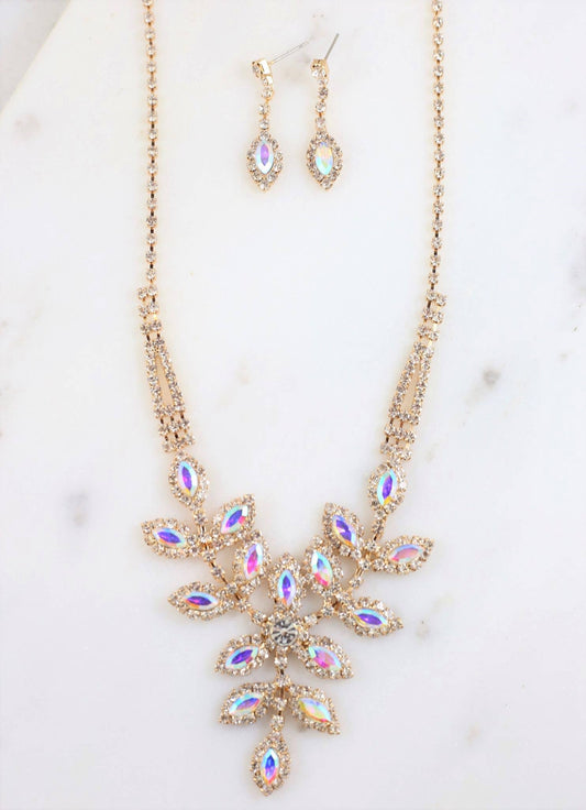 Cannery CZ Stone Necklace Set OPAL