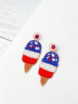 Patriotic Ice Cream Cone Dangle Earrings