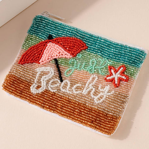 JUST BEACHY Beaded Coin Purse