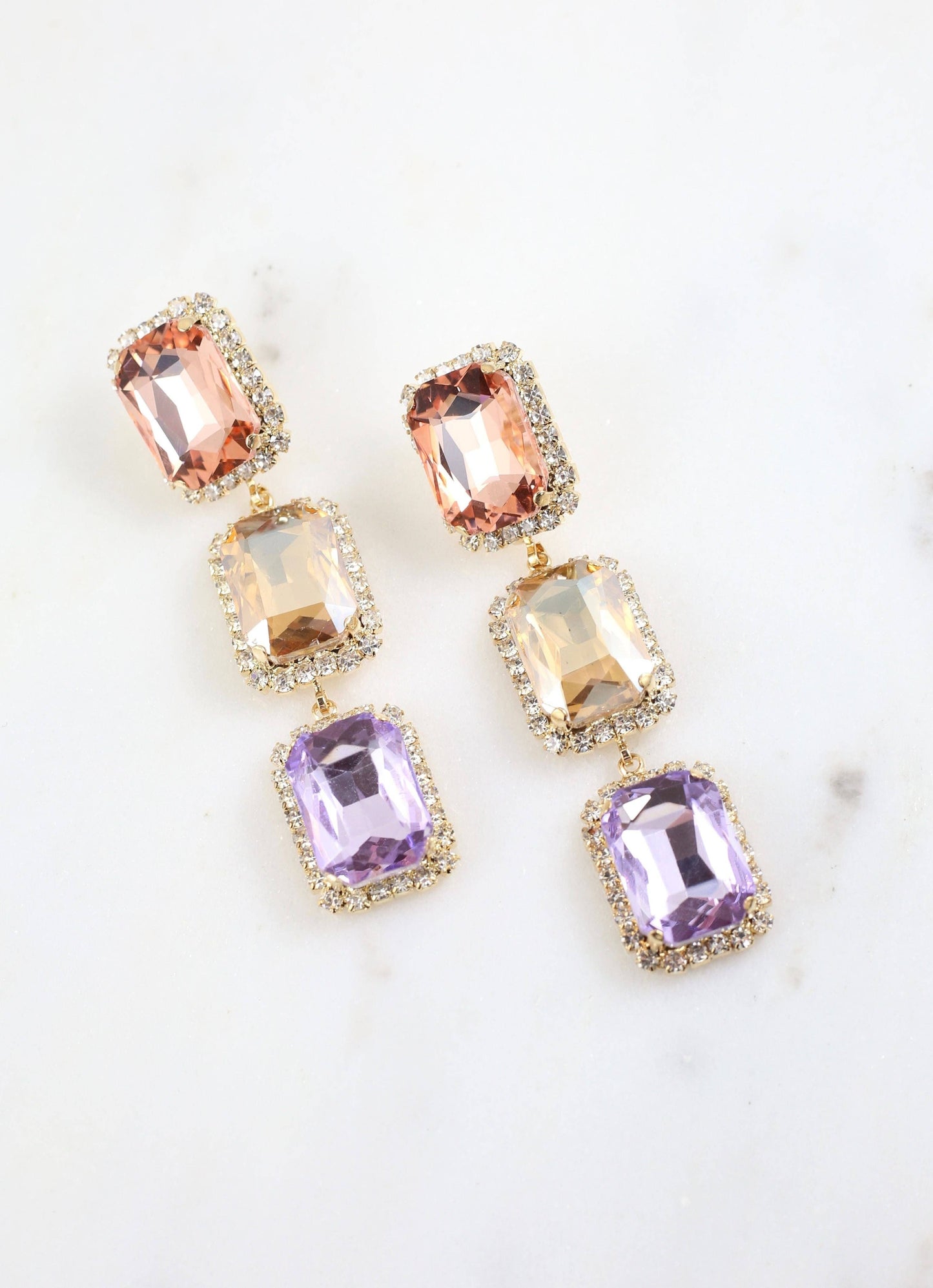 Bradfield CZ and Stone Drop Earring LIGHT MULTI