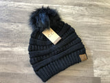 Classic Fur Pom C.C. Beanie