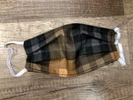 Brown & Black Plaid Mask