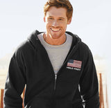 Hold Fast Mens Zip Hooded Sweatshirt Hold Fast Flag