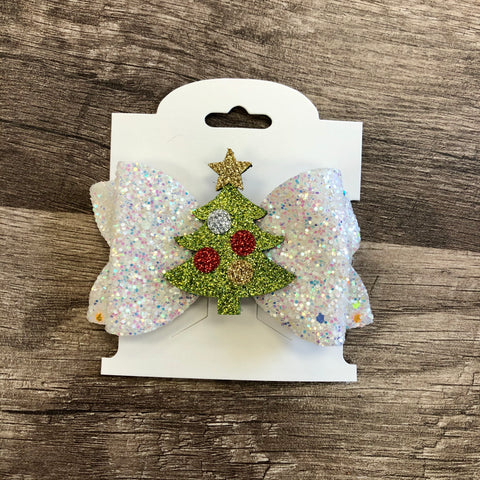 Christmas Tree Leatherette Bow
