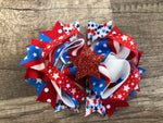 Patriotic stars bow