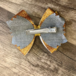 Pumpkin Leatherette Bow