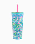 Lilly Pulitzer Tumbler with Straw, Cabana Cocktail