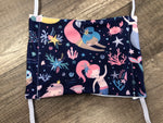 Moisture Wicking Mask - Mermaids (Navy)