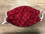 Red Buffalo Plaid with Snowflakes Mask
