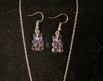 Purple Gummy Bear Earring and Necklace Set