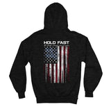 Hold Fast Mens Zip Hooded Sweatshirt Hold Fast Flag