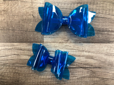 Solid blue bow