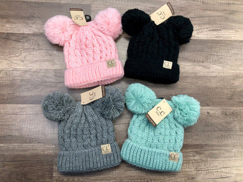 Kids Double Pom C.C. Beanie