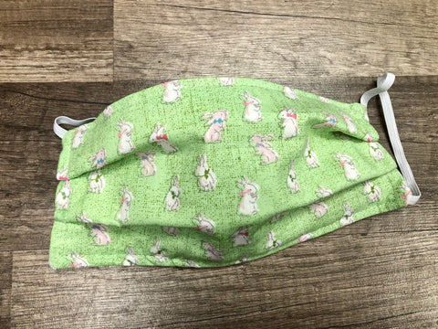 Light Green with Bunnies Face Mask