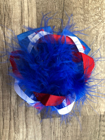Patriotic feathered bow