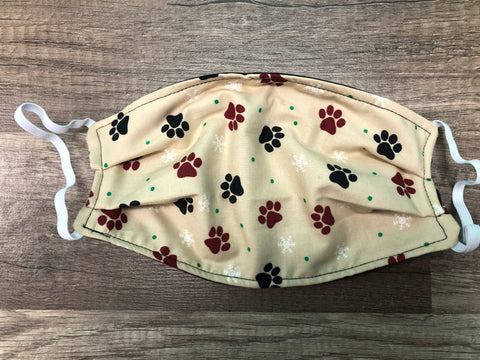 Christmas Paw Prints Mask