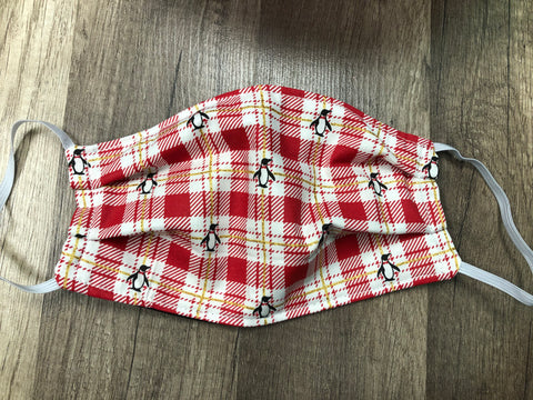 Penguin Plaid Mask