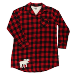 Flannel Plaid Moose Night Shirt