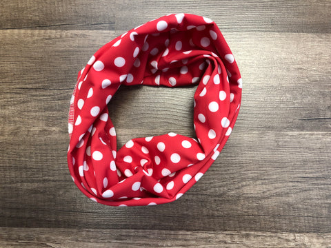 Gaiter Mask - Red and White Polkadots