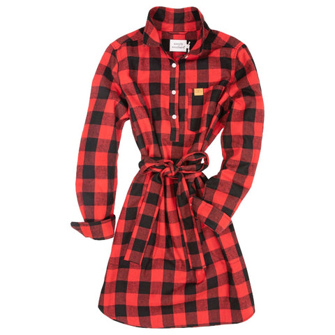 Simply Southern Button Down Dress Buffalo Plaid