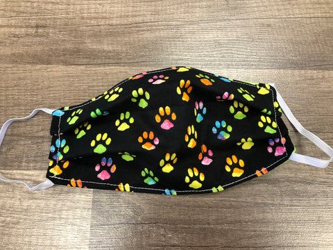 Rainbow Paw Prints Mask
