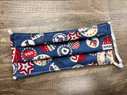 Adult Mask - Democrat Buttons