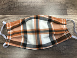 Orange and Black Plaid Mask