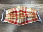 Red and Gold Plaid Mask