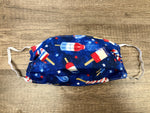Adult Mask - Red, White & Blue Glitter Ice Cream Bars