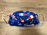 Adult Mask - Red, White & Blue Glitter Ice Cream Bars