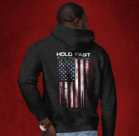 Hold Fast Mens Zip Hooded Sweatshirt Hold Fast Flag