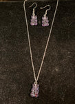 Purple Gummy Bear Earring and Necklace Set