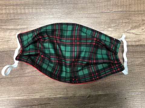 Red and Green Plaid Mask