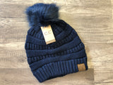 Classic Fur Pom C.C. Beanie