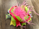 Neon feather bow