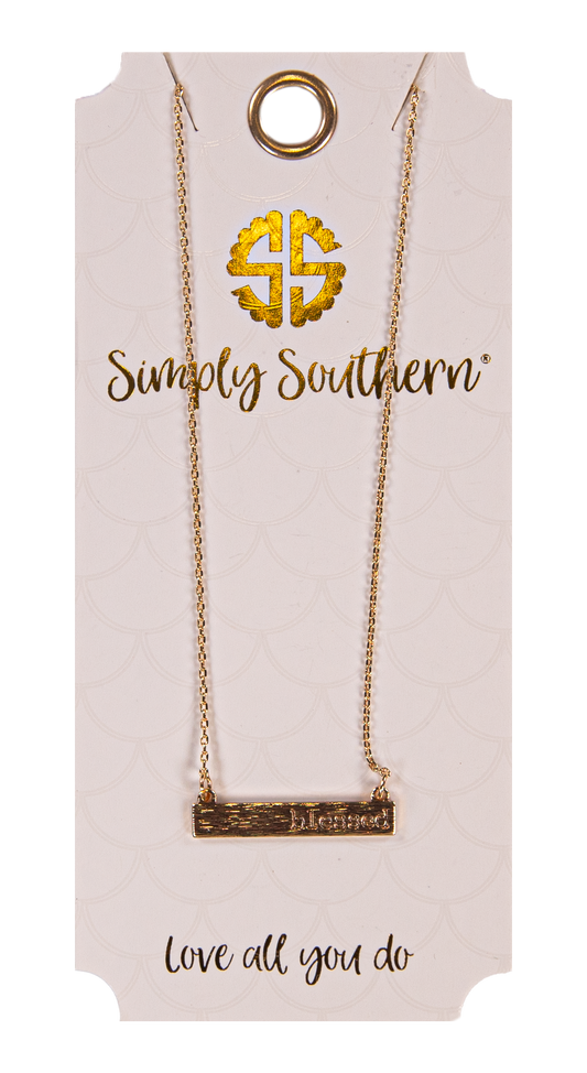 SS Necklace bar blessed