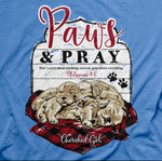 Cherished Girl Womens T-Shirt Paws and Pray