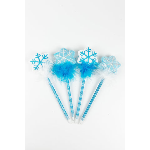 PLUSH SNOWFLAKES FEATHER CHRISTMAS PEN