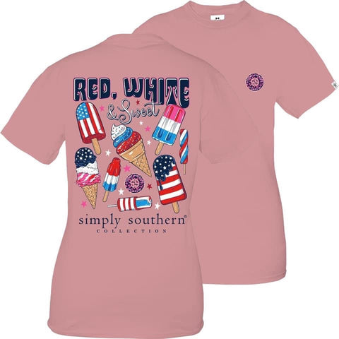 Simply Southern Red White Crepe T-Shirt